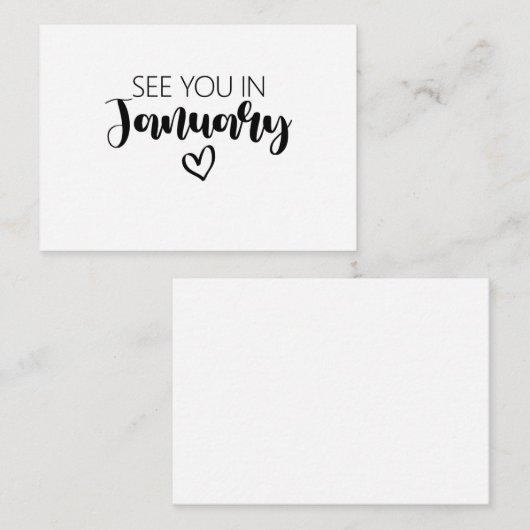 Zie je in januari Zwangerschap Aankondiging (Voorkant / Achterkant)