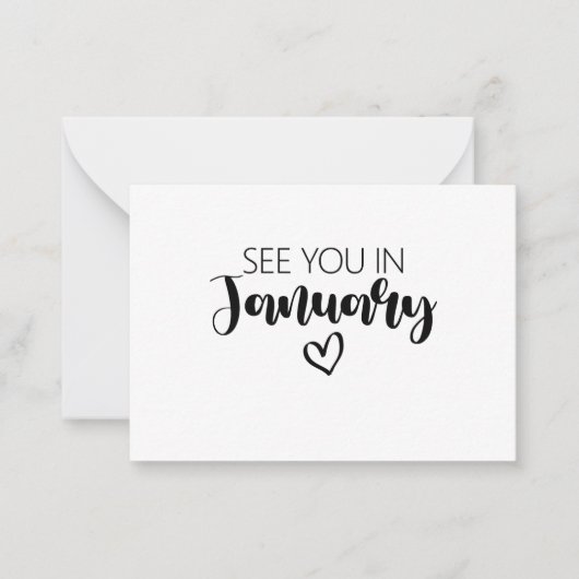 Zie je in januari Zwangerschap Aankondiging (Voorkant)