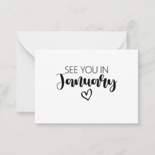 Zie je in januari Zwangerschap Aankondiging