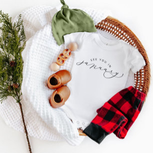 Zie je in januari Zwangerschap Aankondiging Romper