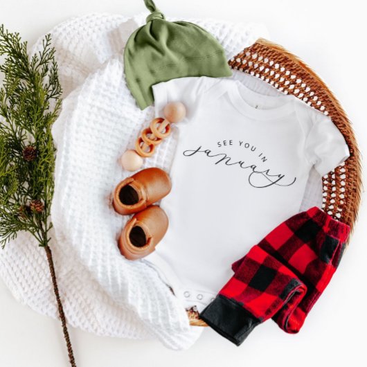 Zie je in januari Zwangerschap Aankondiging Romper