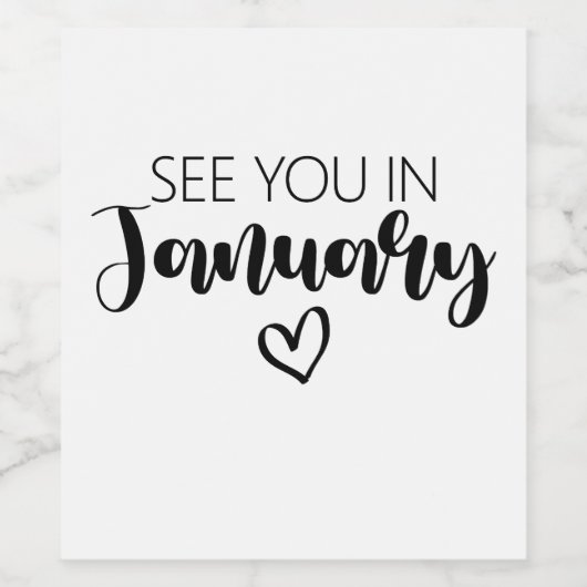 Zie je in januari Zwangerschap Aankondiging Wijn Etiket (Enkel label)