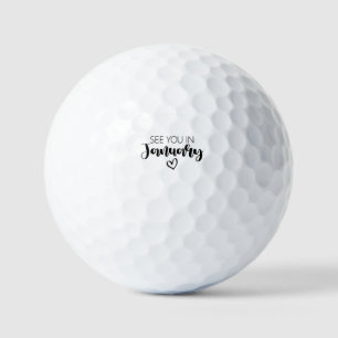 Zie je in januari Zwangerschapsaankondiging Golfballen