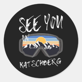 Zie je in Katschberg Kärnten Vacation Ski Goggles Ronde Sticker