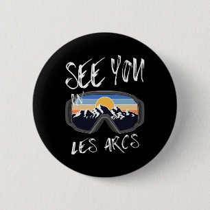 Zie je in Les Arcs Frankrijk Wandelvakantie Ski Ronde Button 5,7 Cm