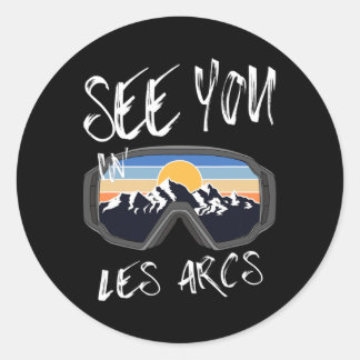 Zie je in Les Arcs Frankrijk Wandelvakantie Ski Ronde Sticker