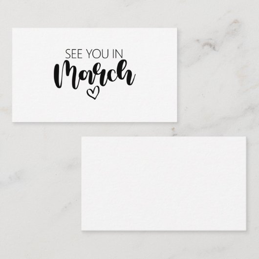 Zie je in maart Zwangerschap Aankondiging (Voorkant / Achterkant)