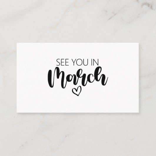 Zie je in maart Zwangerschap Aankondiging (Voorkant)