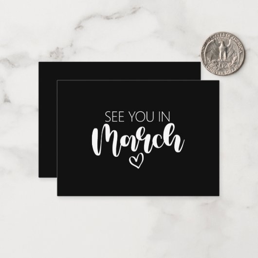 Zie je in maart Zwangerschap Aankondiging (Voorkant / Achterkant in situ)