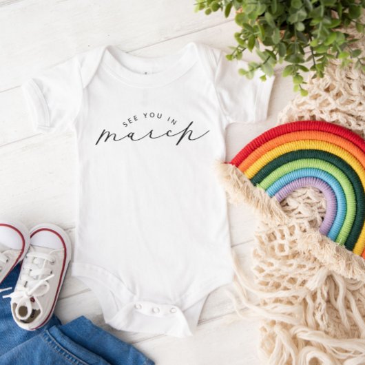 Zie je in maart Zwangerschap Aankondiging Romper