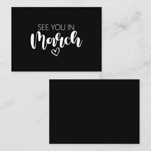 Zie je in maart Zwangerschapsaankondiging Notitiekaartje (Voorkant / Achterkant)