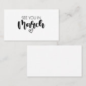 Zie je in maart Zwangerschapsaankondiging Visitekaartje (Voorkant / Achterkant)