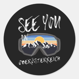 Zie je in Oberösterreich Vacation Ski Goggles Hik Ronde Sticker