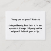 Zie je Jezus? Beëindiging/Visitekaartjes Visitekaartje (Achterkant)