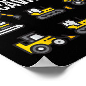 Zie je later Excavator Funny Toddler Boy Kinder Poster (Hoek)