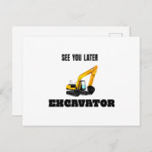 Zie je later Excavator - Tradie bouwplaats Briefkaart (Voorkant / Achterkant)