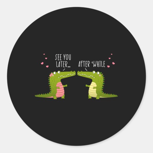 Zie je later, terwijl Alligator Zoo C herhaalt Ronde Sticker (Voorkant)