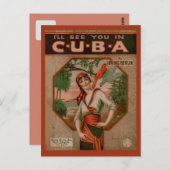 Zie je op Cuba, retro-sheet muziekcover Briefkaart (Voorkant / Achterkant)