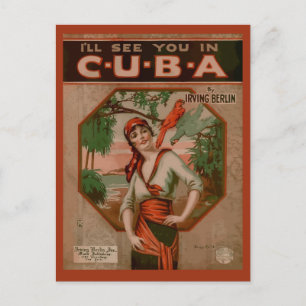 Zie je op Cuba, retro-sheet muziekcover Briefkaart