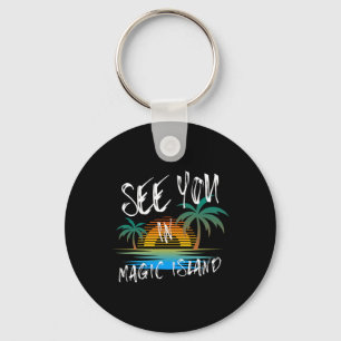 Zie je op Magic Island Retro Vintage Oahu Surfer Sleutelhanger