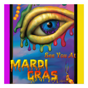 Zie je op Mardi Gras Eye Foto Afdruk