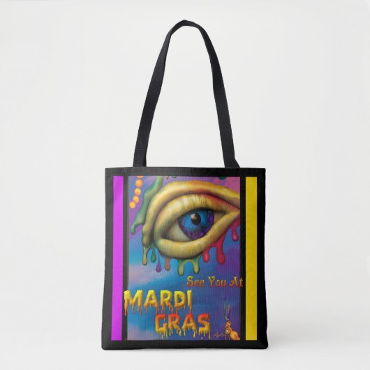 Zie je op Mardi Gras Eye Tote Bag (Voorkant)