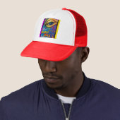 Zie je op Mardi Gras Eye Trucker Pet (In situ)