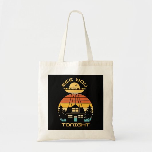 Zie je vanavond grappige Alien UFO Tote Bag (Voorkant)