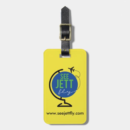 Zie Jett Fly - Label bagage en bagage (geel) Bagagelabel (Voorkant verticaal)