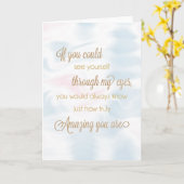 Zie jezelf door mijn ogen en bemoediging kaart (Gele Bloem)