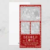 Zie Love Valentijns's Drie Foto Lijst Collage Feestdagenkaart (Voorkant / Achterkant)