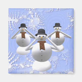Zie, luister, spreek geen kwade sneeuwman kerstmag magneet