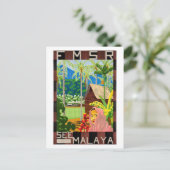 Zie Malaya Vintage Travel Poster teruggezet Briefkaart (Staand voorkant)