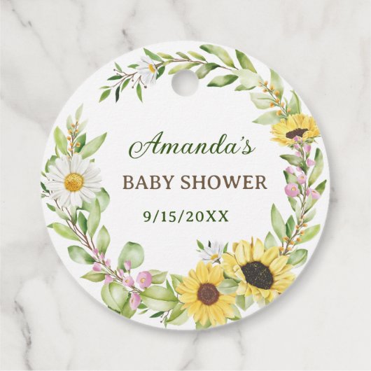 Zie me Baby shower kweken Strooi zonnebloemzaad Bedankjes Labels (Achterkant)