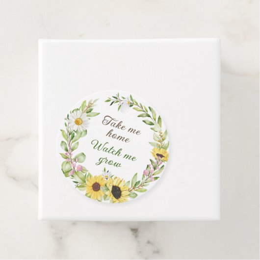 Zie me Baby shower kweken Strooi zonnebloemzaad Bedankjes Labels (In situ)