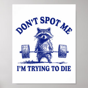 Zie me niet in het proberen om grappige wasbeer ge poster