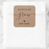 Zie me Sticker kweken, Plant Baby shower Label, (Tas)