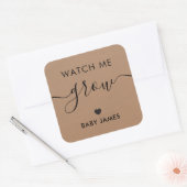 Zie me Sticker kweken, Plant Baby shower Label, (Envelop)