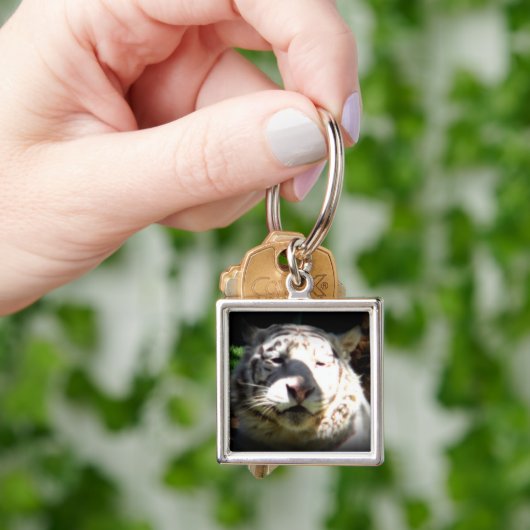Zie me witte tijger sleutelhanger (Hand)