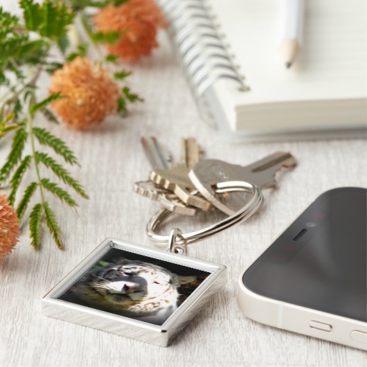 Zie me witte tijger sleutelhanger (Zijkant)