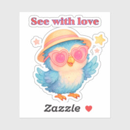 Zie met liefde - Schattigee Uil Affirmatie Sticker