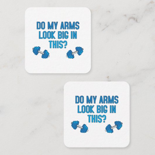 Zie mijn armen er groot uit? vierkante visitekaartje (Voorkant / Achterkant)
