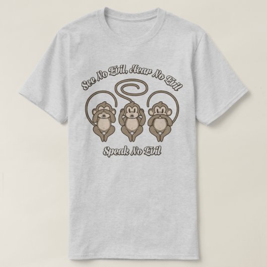 Zie Nee, hoor nee, geen aambeeld 3 Wise Monkeys T- T-shirt (Design voorkant)