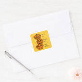 Zie nee, hoor nee, spreek geen kwaadaardige pompoe vierkante sticker (Envelop)