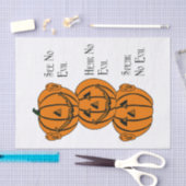 Zie Nee Hoor Nee Spreek Geen Kwaadaardige Pompoene Tissuepapier (Craft)