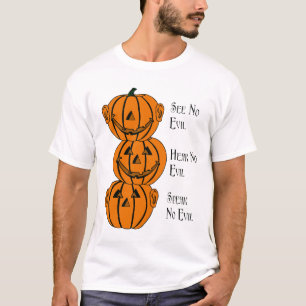 Zie Neen, hoor Neen, spreek geen boze pompoenen t- T-shirt