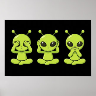 Zie niets, hoor niets, spreek niets kwaads poster