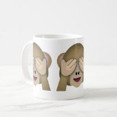 Zie No Evil Monkey Emoji Koffiemok (Voorkant links)