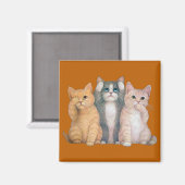 Zie No Hear No Speak No Evil Cats Magnet (Voorkant / Achterkant)