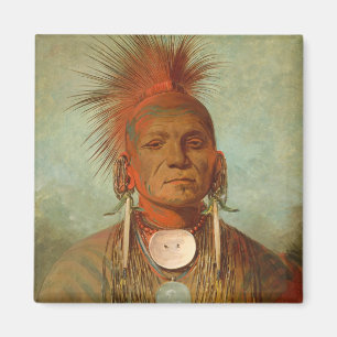 Zie-non-ty-a, een Iowa Medicine Man, 1844 Magneet